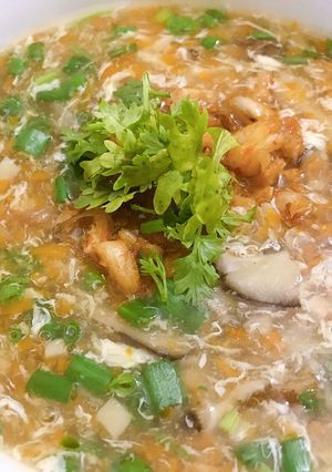 Hình của món Soup tôm nhẹ nhàng cho ngày thu.