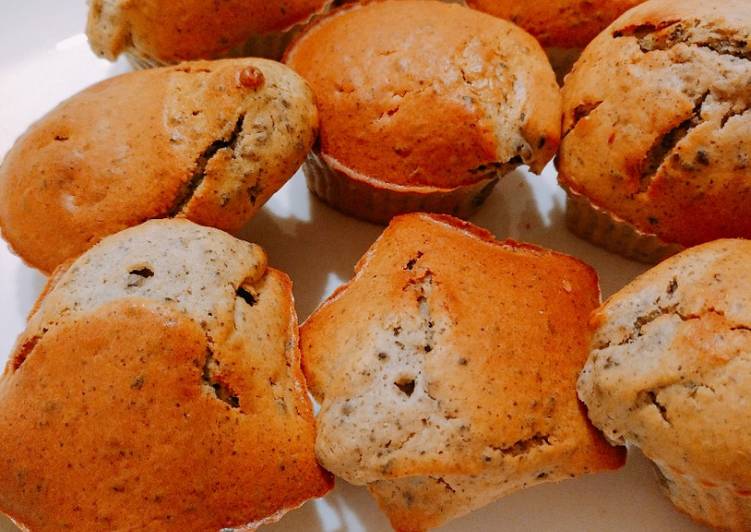 Recipe of Homemade Japanese healthy sesame muffin♪