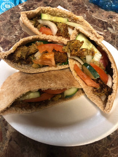 A picture of Falafel sandwiches.