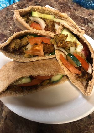 A picture of Falafel sandwiches.