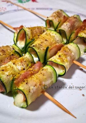 Foto di 🍢Spiedini di zucchine e mortadella al forno 🔥