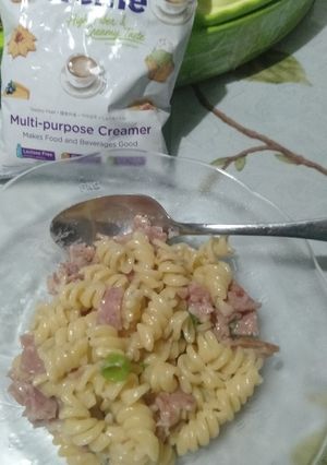 Foto resep Fusili carobonara dengan fiber creme