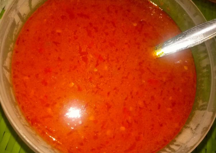 Langkah Mudah untuk Menyiapkan Saus sambel tomat(sambel u/ krupuk opak, kemplang,gorengan,dll yang Enak