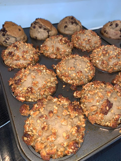 A picture of Banana apple butter low sugar muffins.