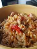 Pastas con cerdo y verduras