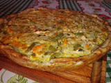 Tarta con restos de pechuga de pavo
