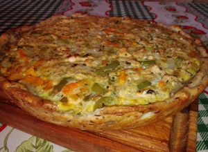 Una foto de Tarta con restos de pechuga de pavo