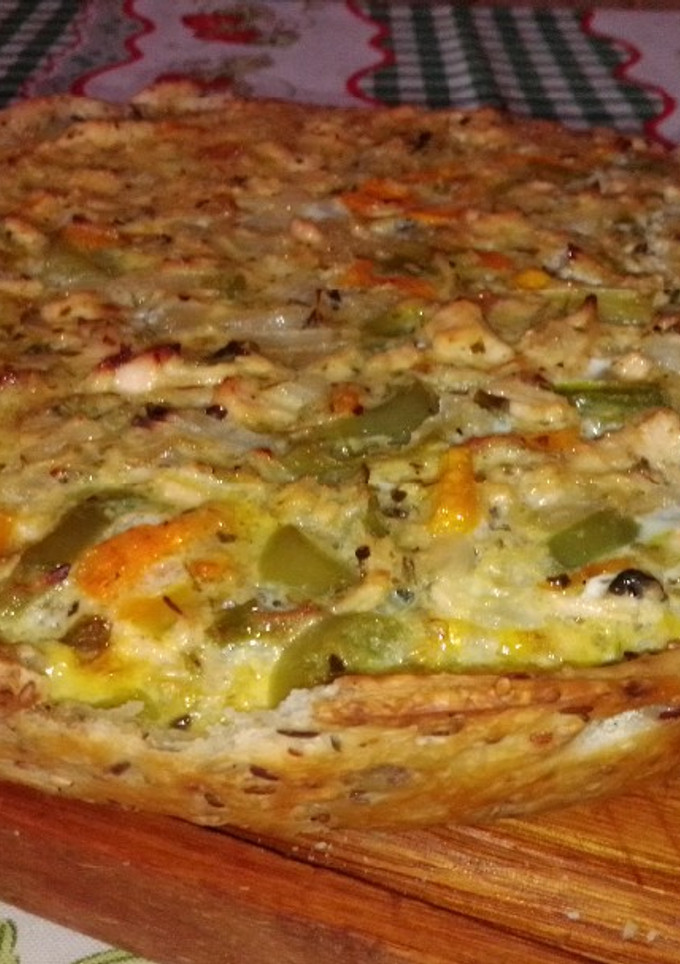 Una foto de Tarta con restos de pechuga de pavo