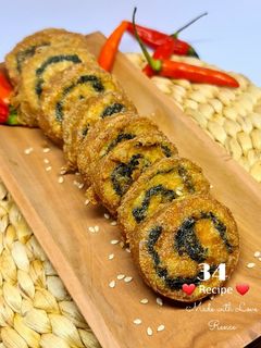 Foto resep Sushi dengan kearifan lokal 😆 (Rolade daun singkong)