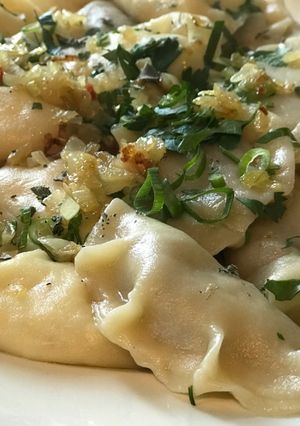 Zdjęcie przepisu Pierogi Power / potato and farmers cheese filling.