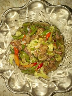 Foto resep Tumis ayam dengan kol, buncis dan wortel
