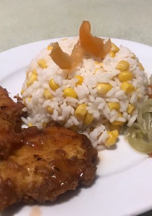 Mézes csirkemell, kukoricás rizzsel recept fotója