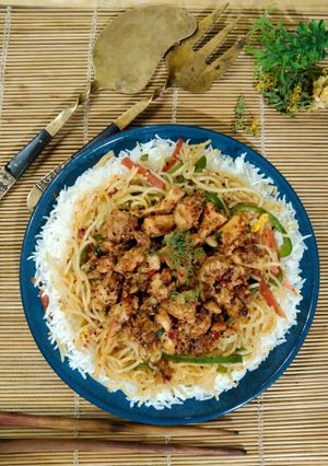 A picture of Singaporean rice.