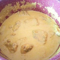 A picture of Nile Perch in coconut sauce.