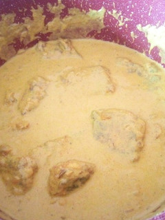 A picture of Nile Perch in coconut sauce.