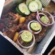 Grilled fish with potato sauce