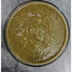 A picture of Kabab wali Chutney (coriander and mints ki chutney).