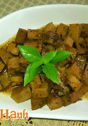Hình của món Chả Lụa Chay Kho Tiêu.