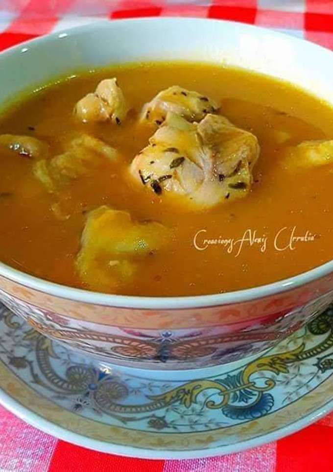 Una foto de Sopa de siete verduras con pollo