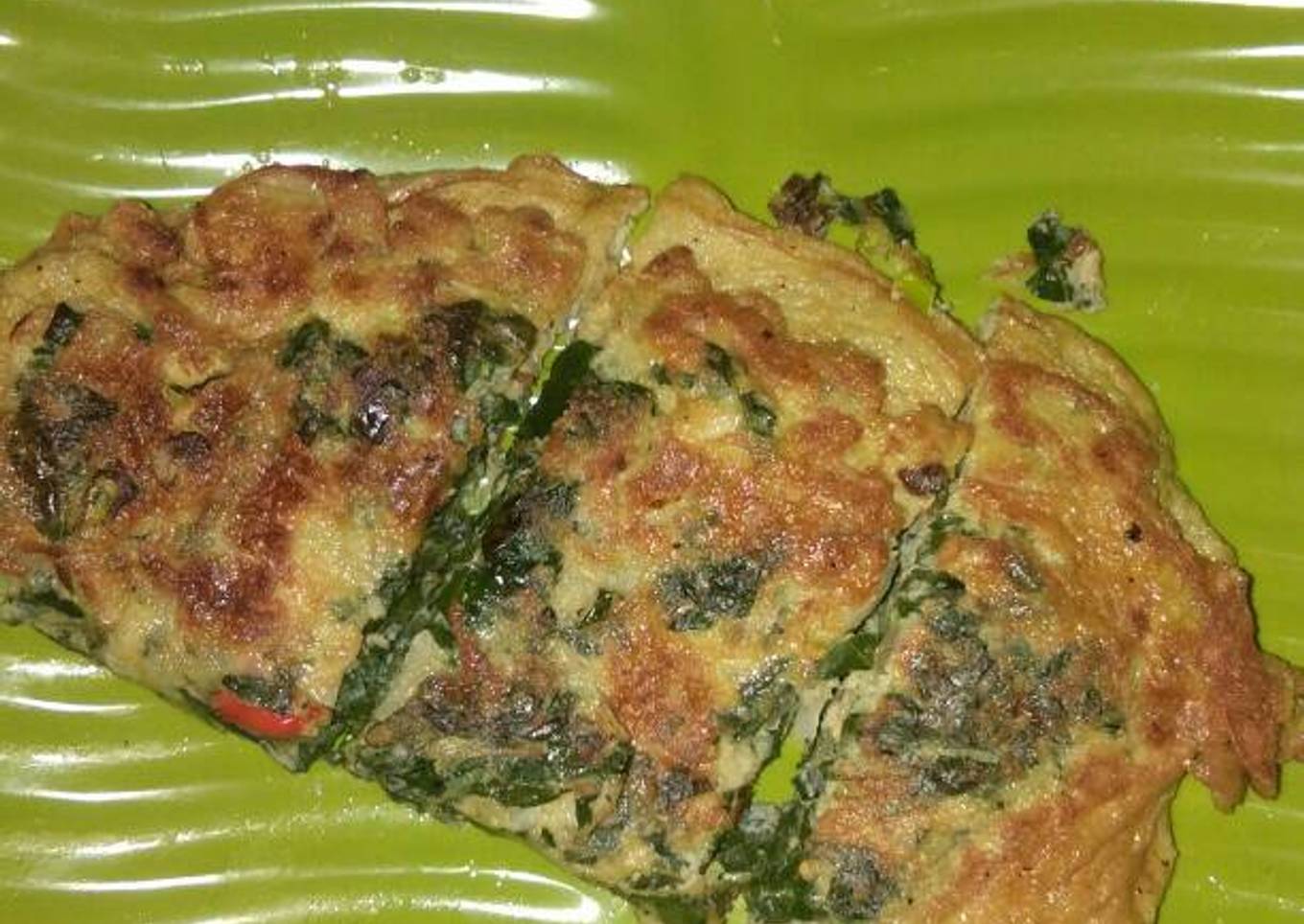 Telur dadar daun singkong