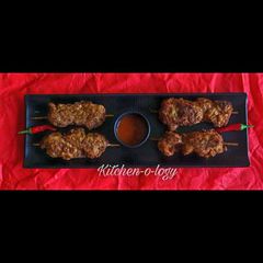 A picture of Chicken Kandi Kebab/Chicken Sticks🍗🍢❤.