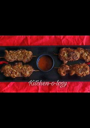 A picture of Chicken Kandi Kebab/Chicken Sticks🍗🍢❤.