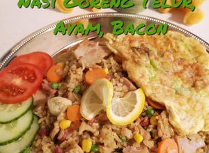 Foto resep Nasi goreng telur dadar, ayam, bacon
