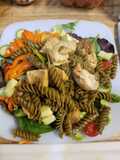 Spicy Chicken & Veggie Noodle Pasta Salad