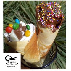 A picture of Homemade icecream cone.