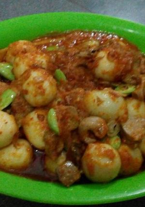 Foto resep Sambal goreng telur puyuh ati ampla pete
