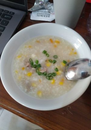 Foto resep Bubur Nasi, Jagung, Ayam, Udang