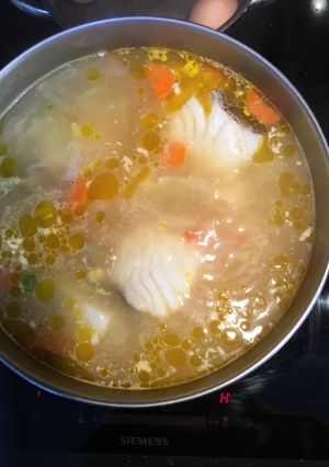Una foto de Hervido de bacalao 😋😋😋