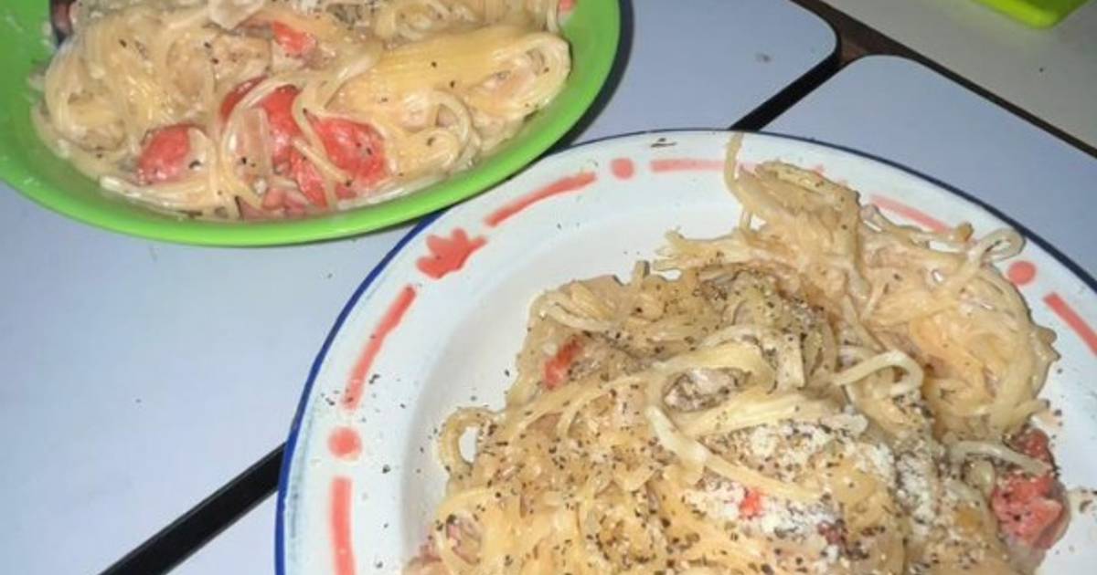 158 Resep Spageti Carbonara Creamy Enak Dan Mudah Cookpad