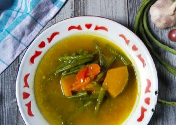 Masakan Unik Juhu Asem Tempuyak Saretak (Sayur Asam Tempuyak Kacang Panjang) Ala Warung