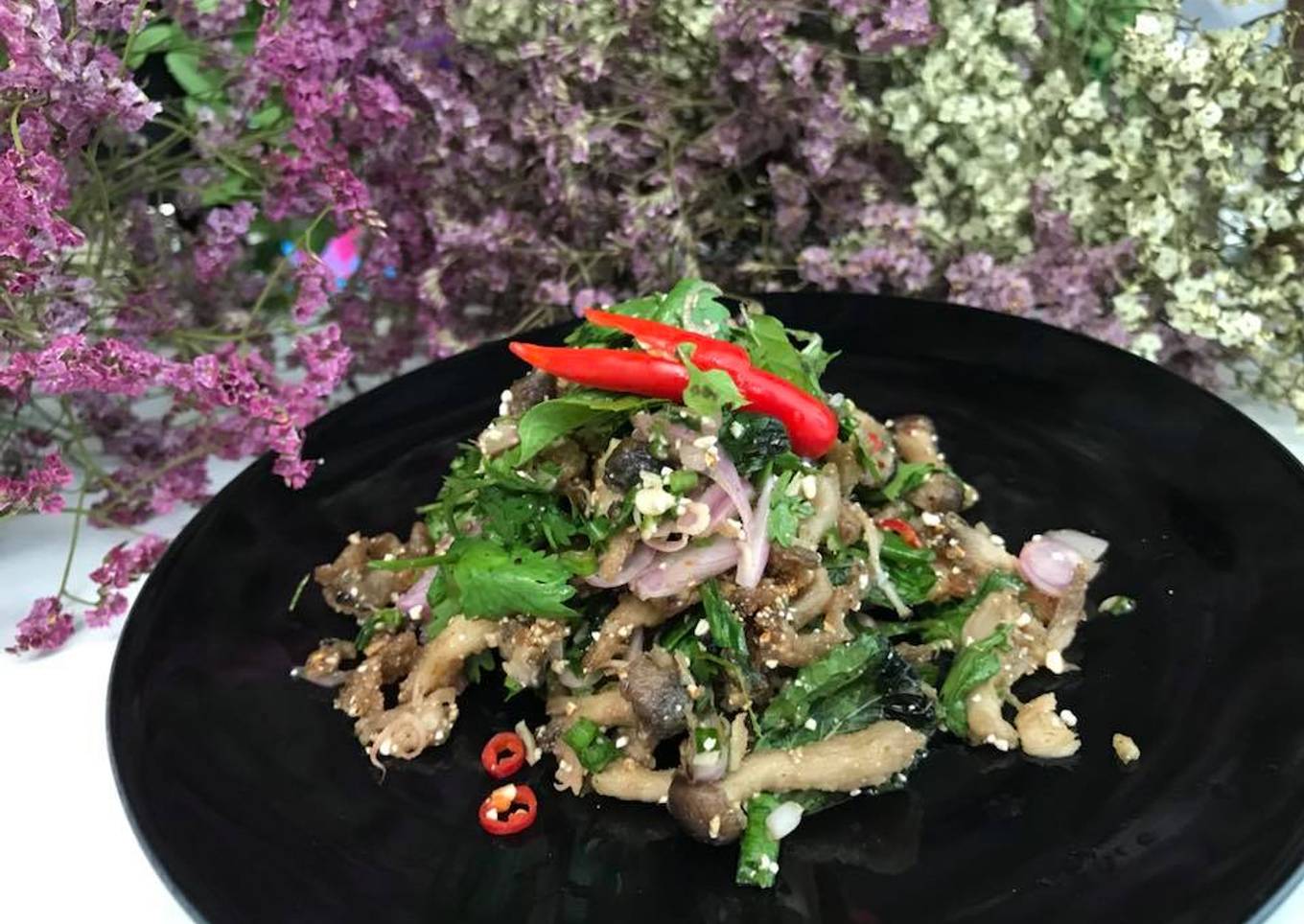 Mushroom laab (Thai Mushroom Salad)