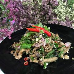 A picture of Mushroom laab (Thai Mushroom Salad).