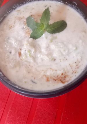 A picture of Lauki(bottle gurd) Ka raita.