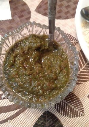 A picture of Pudina chutney.