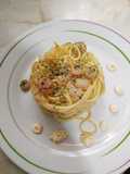 Spaghetti con gambas al ajillo
