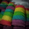 Miniroll Rainbow Cake (kukus, lembut, gak amis)