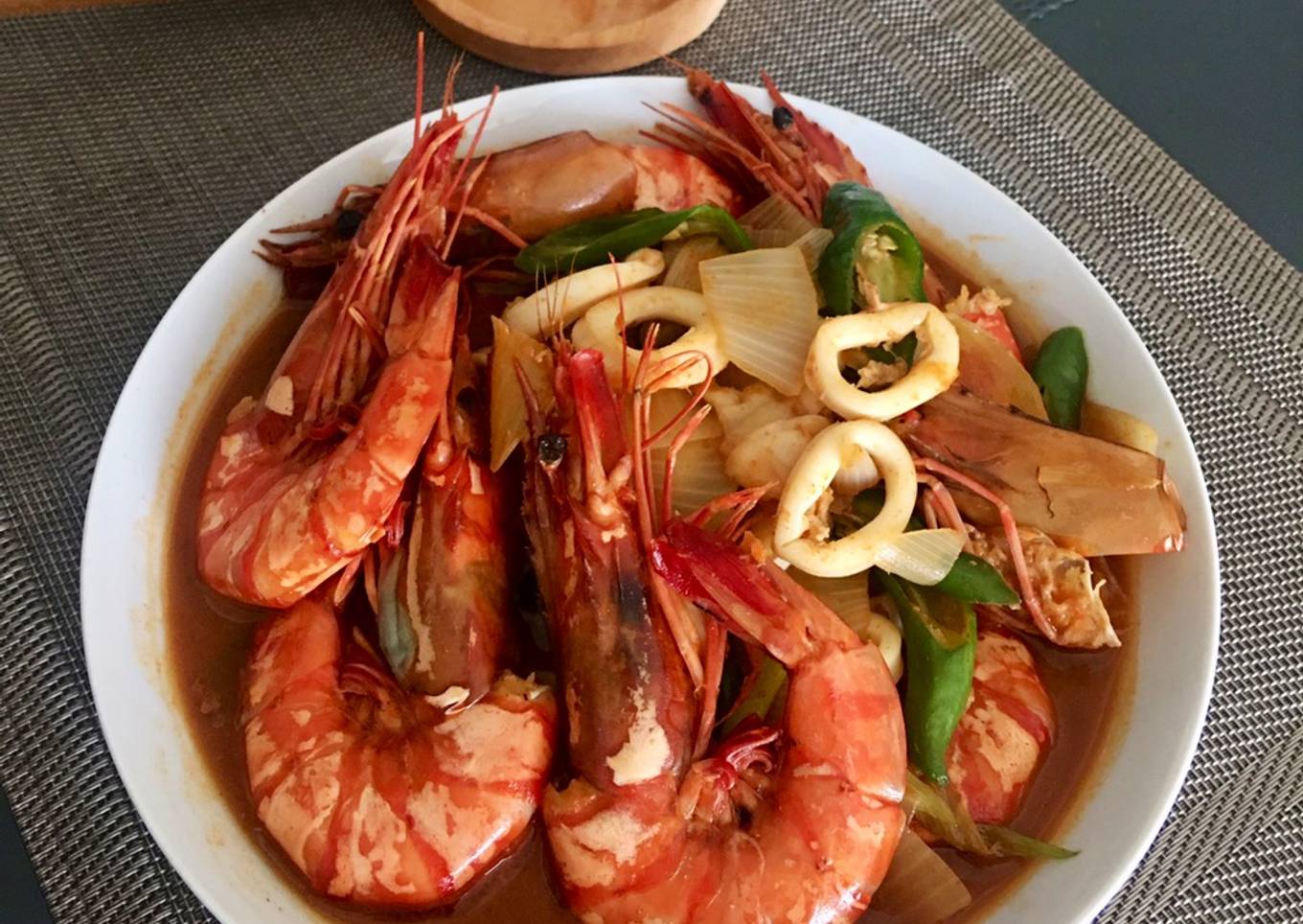 Udang cumi saos gochujang