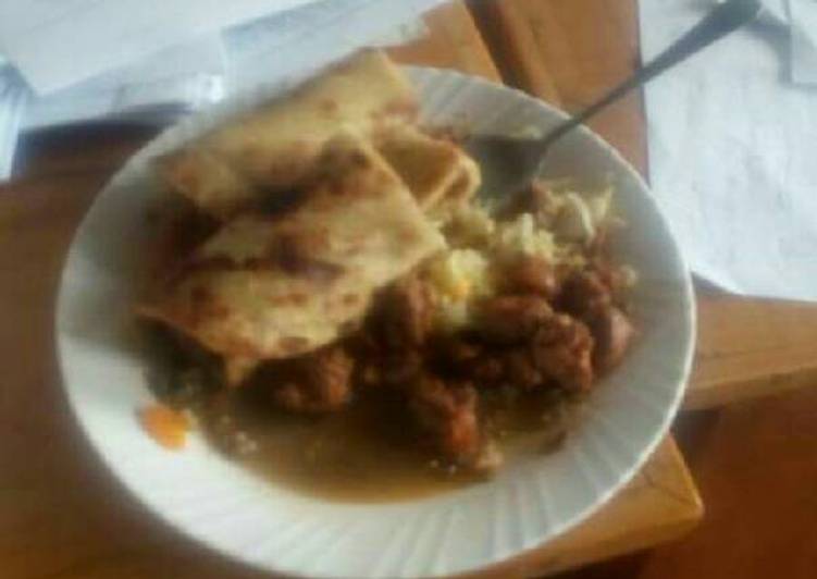 Beef stewed served with chapati