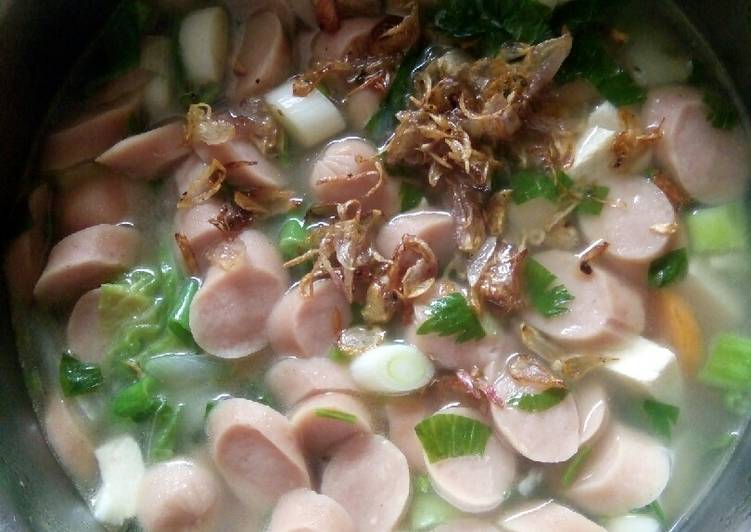 Langkah Mudah untuk Menyiapkan Sup sosis tahu Anti Gagal