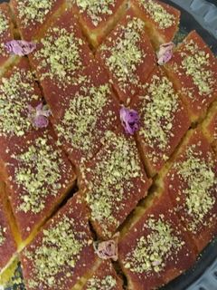 عکسی از دستور کیک باقلوایی من