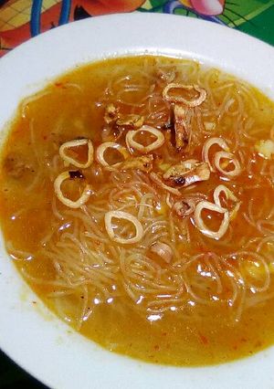 Foto resep Bihun jagung kuah pedas