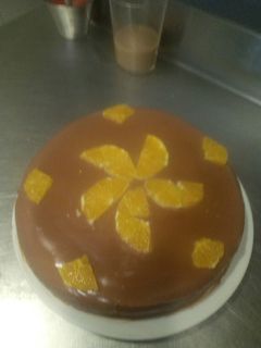 Una foto de Tarta de naranja con chocolate