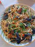 Fettuccine fresche con le cozze e pomodorini