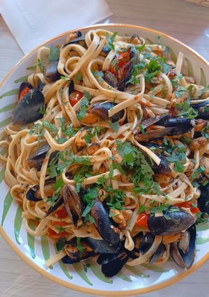 Foto di Fettuccine fresche con le cozze e pomodorini