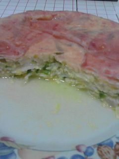 Una foto de Tortilla de zapallitos con jamón al horno