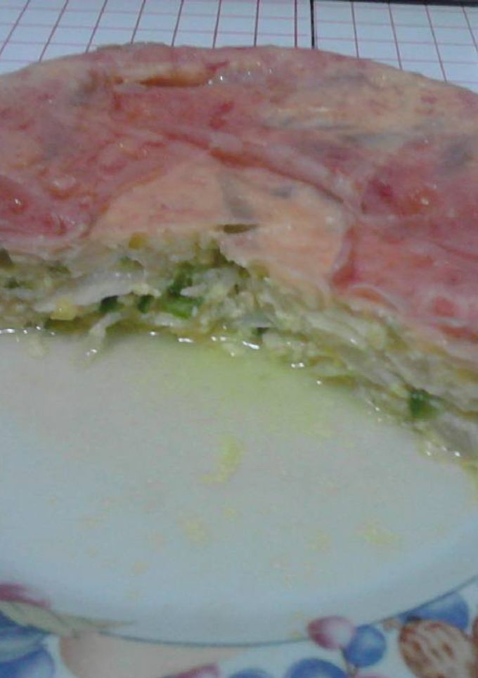 Una foto de Tortilla de zapallitos con jamón al horno